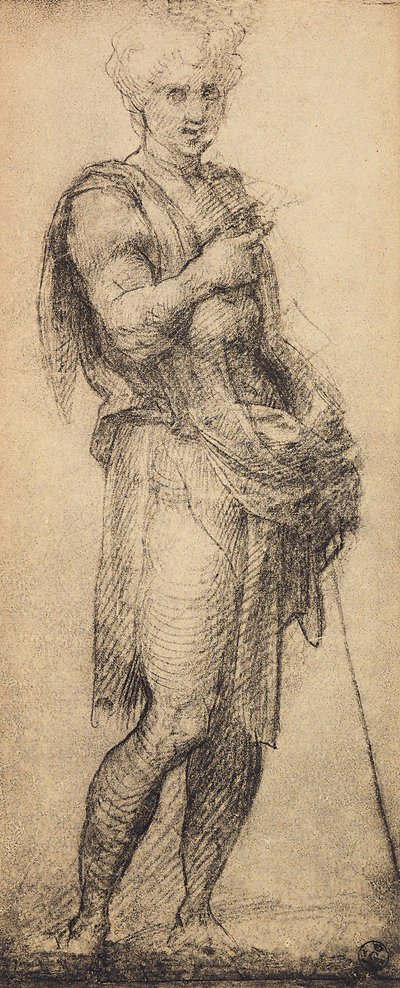 Studio di una figura maschile, disegno di Andrea del Sarto. Gabinetto dei Disegni e Stampe, Galleria degli Uffizi, Firenze da Andrea del Sarto