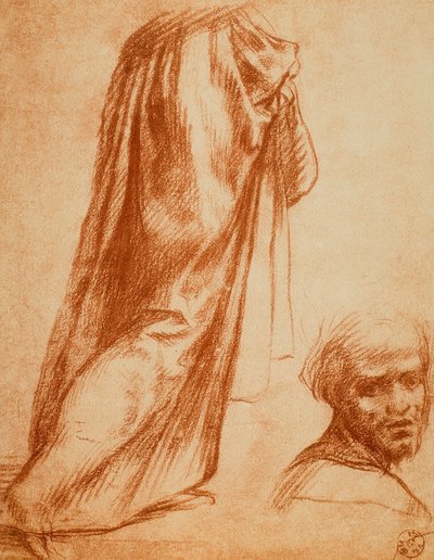 Studio di drappeggio e ritratto maschile da Andrea del Sarto