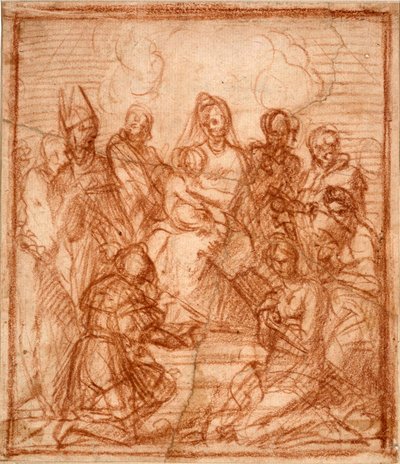 Madonna in trono con Bambino e otto santi (studio di composizione) da Andrea del Sarto