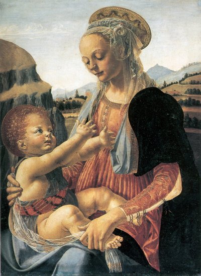 Tedesco: Maria mit dem Kind Vergine con il Bambino seduto da Andrea del Verrocchio