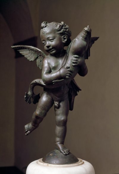 Amore con delfino, scultura in bronzo di Verrocchio da Andrea del Verrocchio