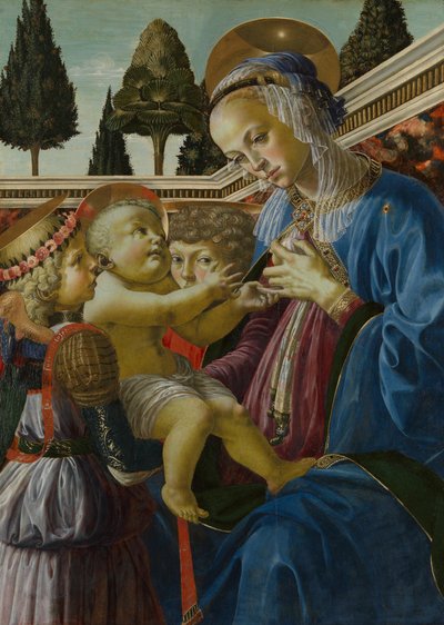 La Vergine e il Bambino con due angeli, c. 1467-1469 da Andrea del Verrocchio