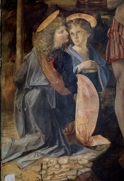 Il battesimo di Cristo, Dettaglio da Andrea del Verrocchio