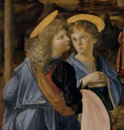 Verrocchio e Leonardo, Angelo dal Battesimo di Cristo da Andrea del Verrocchio