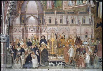 Il trionfo della Chiesa Cattolica (Dettaglio di affresco) da Andrea di Bonaiuto (fl.1343 77)