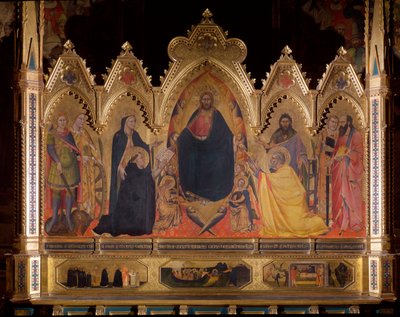 Maestà che rappresenta Gesù sul trono con san Michele, Maria e san Tommaso d