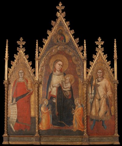 Trittico con la Vergine e il Bambino, e i santi Maria Maddalena e Ansano da Andrea di Cione named Orcagna