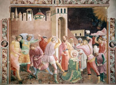 Lapidazione di Santo Stefano Affresco di Andrea di Giusto (attivo intorno al 1424-1450) 1430-1450 Cattedrale di Prato, Cappella dell