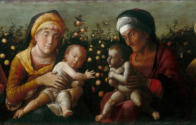 La Sacra Famiglia con i Santi Elisabetta, Giovanni e Zaccaria, (dettaglio) da Andrea school of Mantegna