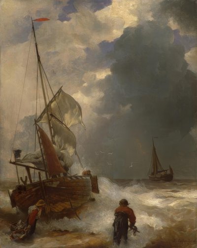 Sbarco dei pescatori da Andreas Achenbach