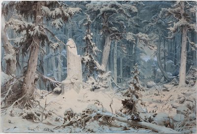 Foresta innevata, 1835 da Andreas Achenbach