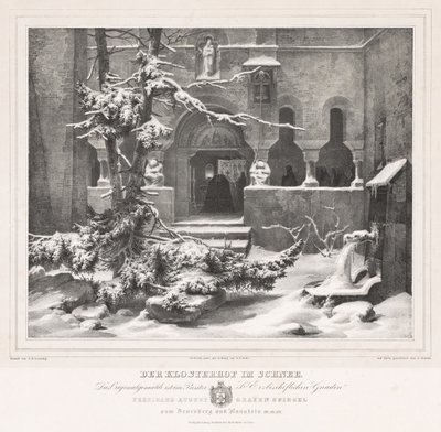 Cimitero con neve, c. 1835 da Andreas Borum