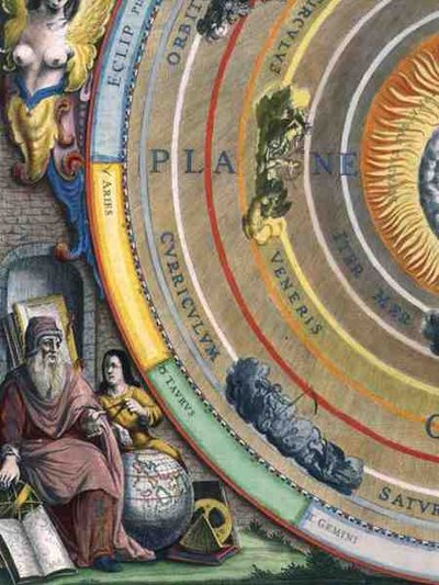 Un astronomo, dettaglio di una mappa dei pianeti, da 