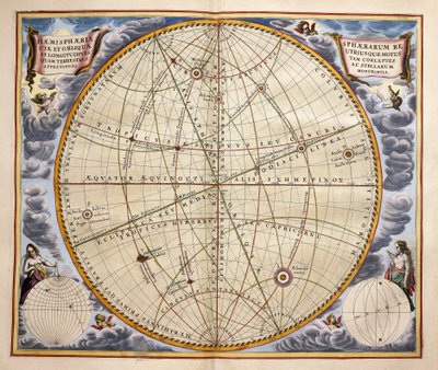 Traiettorie di pianeti e stelle viste dalla Terra, incisione da Harmonia Macrocosmica, di Andreas Cellarius da Andreas Cellarius