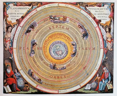 Mappa del mondo, studio della Terra basato sulle teorie di Tolomeo da Andreas Cellarius