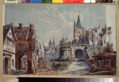 Bozzetto scenografico per il balletto Faust di Cesare Pugni da Andreas Leonhard Roller