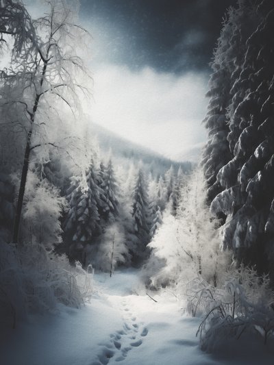 Sentiero nella foresta innevata da Andreas Magnusson