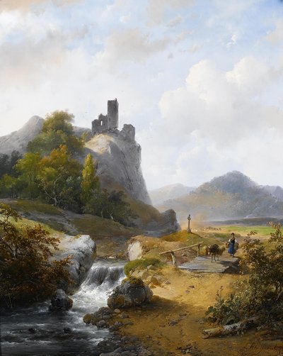 Paesaggio tedesco con rovina da Andreas Schelfhout