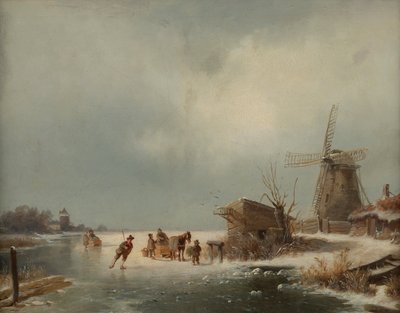 Paesaggio invernale con pattinatori da Andreas Schelfhout