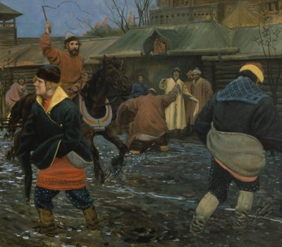 Strada di Mosca del XVII secolo in un giorno di festa da Andrei Petrovich Ryabushkin