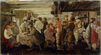 Un matrimonio contadino nella regione di Tambov da Andrei Petrovich Ryabushkin