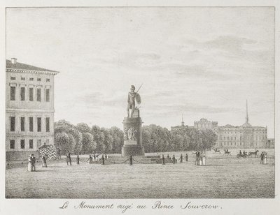 Veduta del Campo di Marte e del Monumento Suvorov a San Pietroburgo, 1821-1822 da Andrei Yefimovich Martynov