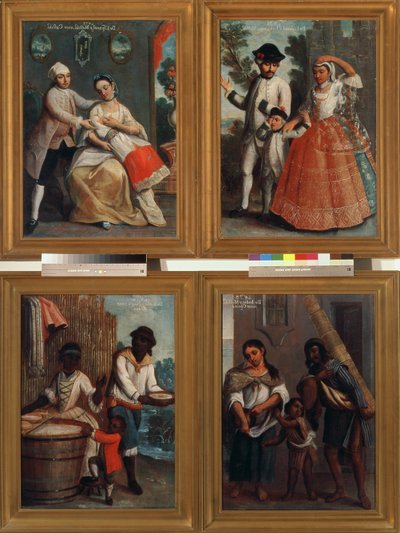 Quattro diversi gruppi razziali da Andres de Islas