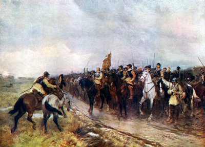 Oliver Cromwell e le sue truppe a Dunbar cantano il 118º Salmo, 1926 da Andrew Carrick Gow