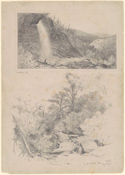 Cascata di Kaatskill; e Nella gola di Kaatskill da Andrew Fisher Bunner