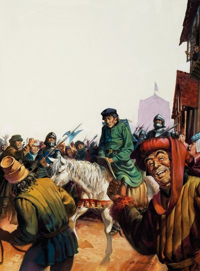 Re Enrico VI sulla via della Torre (gouache su carta) da Andrew Howat