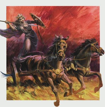 Regina Boadicea (60 d.C. circa) (gouache su carta) da Andrew Howat