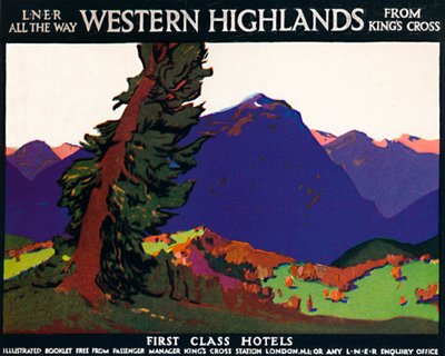 Western Highlands - Hotel di prima classe - Poster britannico, c1926 da Andrew Johnson