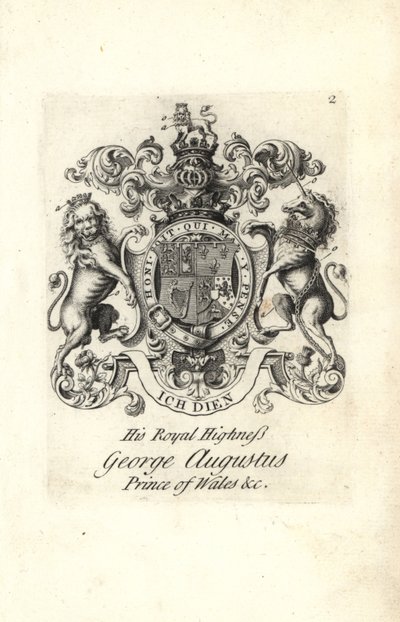 Stemma e cresta di Sua Altezza Reale Giorgio Augusto, Principe di Galles, poi Re Giorgio II d