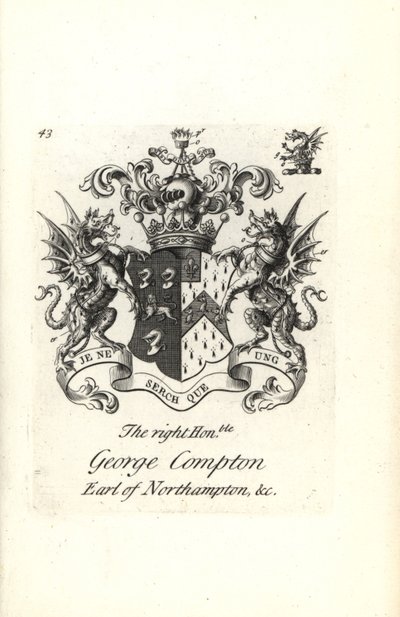 Stemma e cresta del molto onorevole George Compton, 6° Conte di Northampton da Andrew Johnston