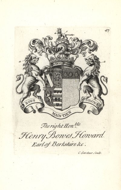 Stemma e cresta del nobile Henry Bowes Howard da Andrew Johnston