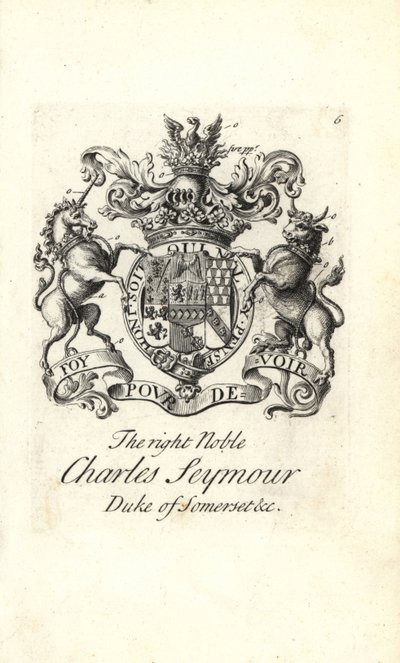 Stemma e cresta del nobile Charles Seymour, 6º Duca di Somerset da Andrew Johnston