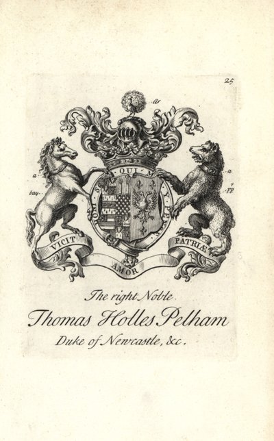 Stemma e cresta del nobile Thomas Holles Pelham da Andrew Johnston