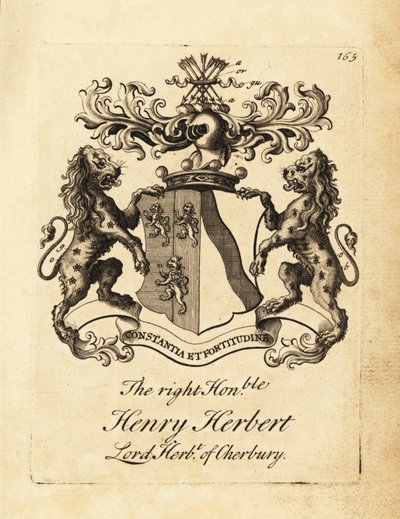 Stemma del Onorevole Henry Herbert, Lord Herbert di Cherbury, Barone Herbert di Cherbury (o Chirbury) da Andrew Johnston