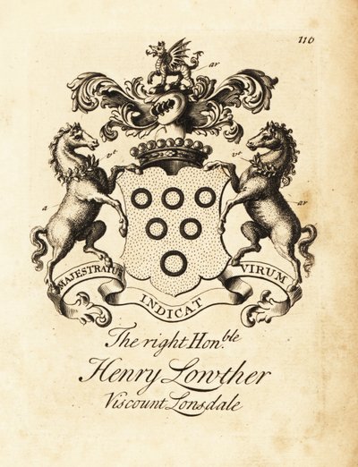 Stemma del Onorevole Henry Lowther, 3° Visconte Lonsdale (1694-1751) da Andrew Johnston