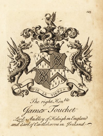 Stemma del Diritto Onorevole James Touchet, Lord Audley di Heleigh in Inghilterra, 6º Conte di Castlehaven in Irlanda, morto nel 1740 da Andrew Johnston
