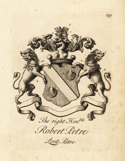Stemma del Diritto Onorevole Robert Petre, Lord Petre, 8º Barone Petre da Andrew Johnston