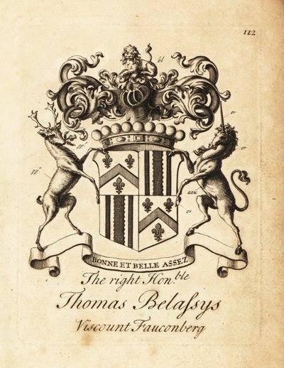 Stemma del Diritto Onorevole Thomas Belasyse, Conte di Fauconberg o Thomas Belassys, Visconte di Fauconberg (1699-1774) da Andrew Johnston