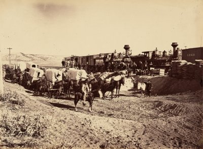 Piastra 27. Treni di rifornimento, 1869 (foto) da Andrew Joseph Russell