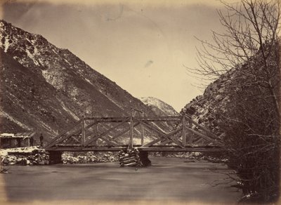 Piastra 42. Ponte Mormon Turnpike, foce del Canone Weber, 1869 (foto) da Andrew Joseph Russell
