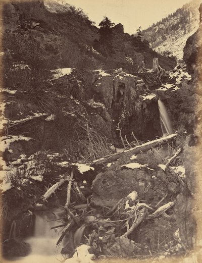 Piastra 46. Canone di City Creek, vicino alle cascate di City Creek, 1869 (foto) da Andrew Joseph Russell