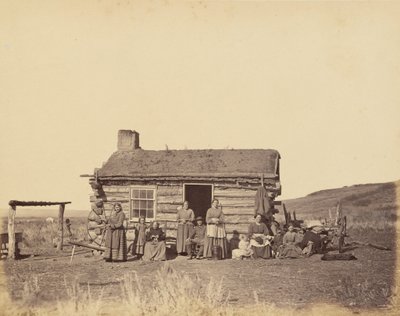 Piastra 48. Famiglia mormone, Valle del Grande Lago Salato, 1869 (foto) da Andrew Joseph Russell