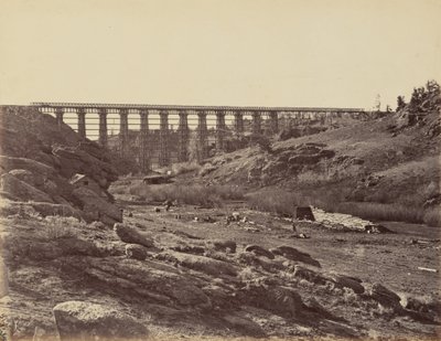 Piastra 7. Ponte di Dale Creek, vista generale, 1869 (foto) da Andrew Joseph Russell