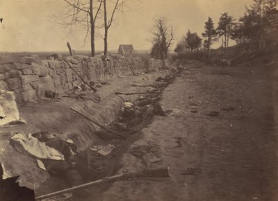 Muro di pietra, retro di Fredericksburg, con morti ribelli da Andrew Joseph Russell