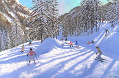 Natale a Tignes, Francia, 2022 (olio su tela) da Andrew Macara
