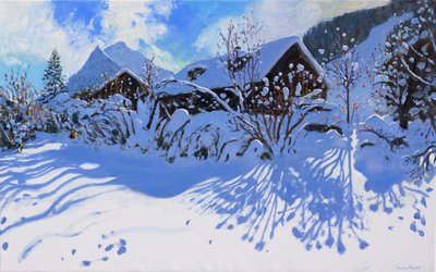 Neve fresca, Villaggio di Morzine, 2015 da Andrew Macara